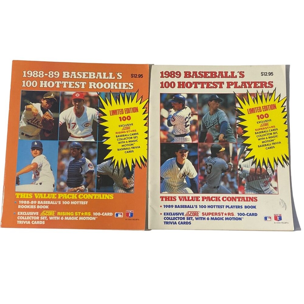1988 1989 Baseballs 100 Hottest Rookies Book MLB Lot 0f 2 BOOKS ONLY